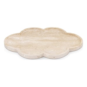 Meridian Furniture Rimini Beige Clover Shaped Travertine Tray