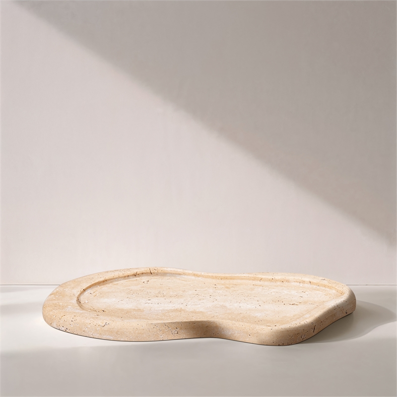 Meridian Furniture Arezzo Beige Travertine Tray