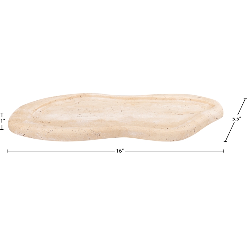 Meridian Furniture Arezzo Beige Travertine Tray
