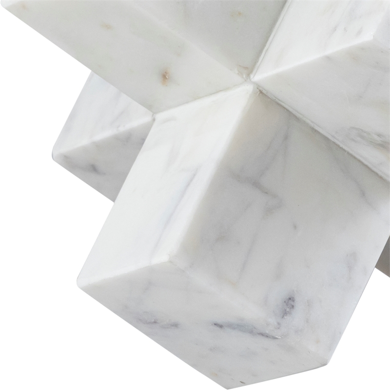 Meridian Furniture Jack White Marble Decorative Jack Object