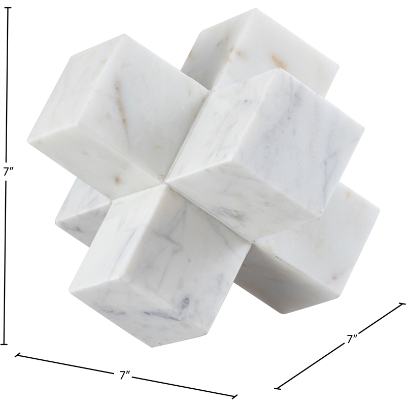 Meridian Furniture Jack White Marble Decorative Jack Object