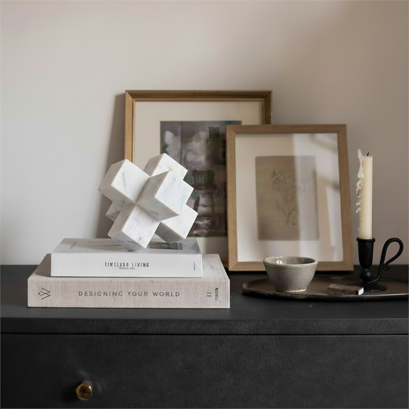 Meridian Furniture Jack White Marble Decorative Jack Object