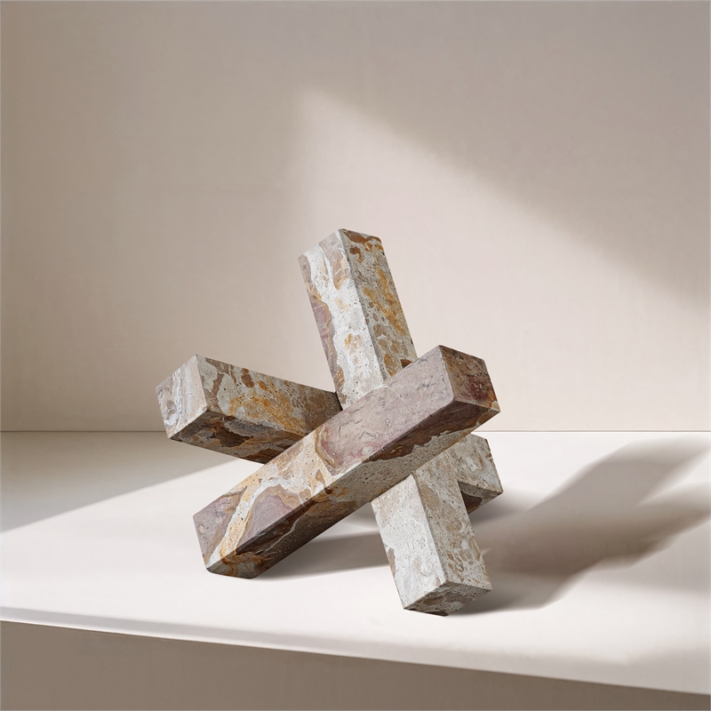 Meridian Furniture Stix Beige Marble Decorative Object