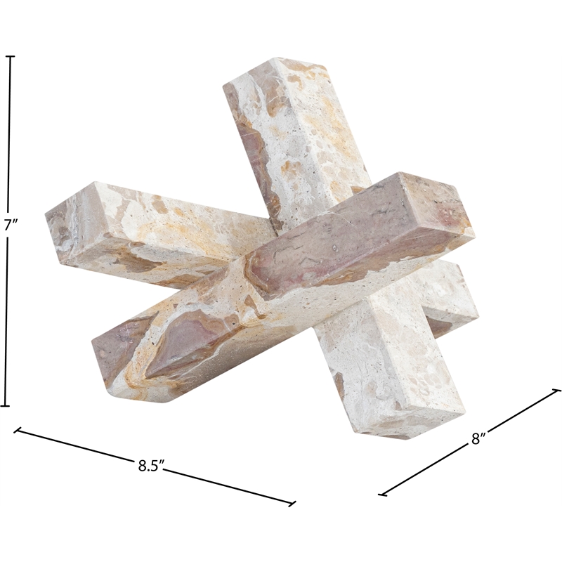 Meridian Furniture Stix Beige Marble Decorative Object
