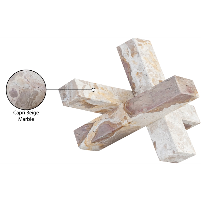 Meridian Furniture Stix Beige Marble Decorative Object