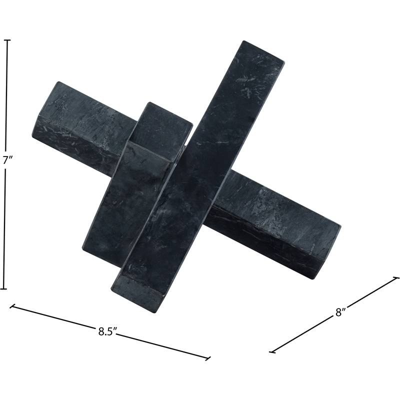Meridian Furniture Stix Black Marble Decorative Object