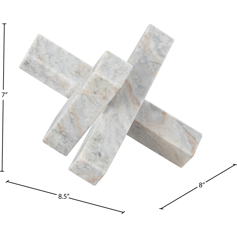 Meridian Furniture Stix Brown Marble Decorative Object