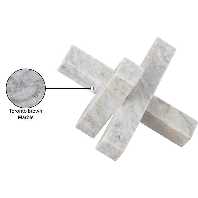 Meridian Furniture Stix Brown Marble Decorative Object