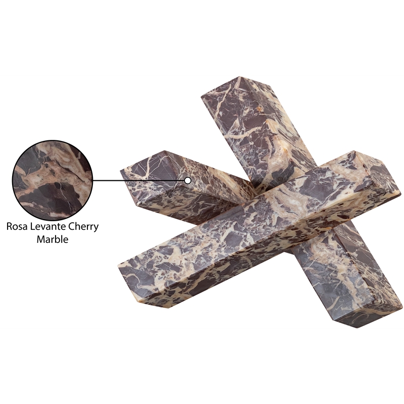 Meridian Furniture Stix Cherry Marble Decorative Object