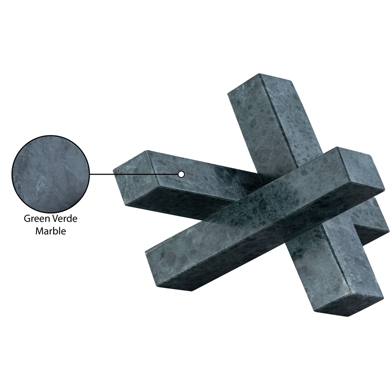 Meridian Furniture Stix Green Marble Decorative Object