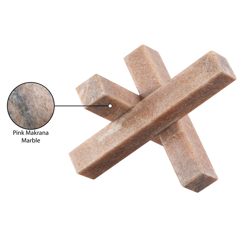 Meridian Furniture Stix Pink Marble Decorative Object