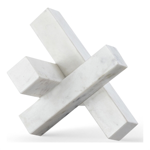 Meridian Furniture Stix White Marble Decorative Object