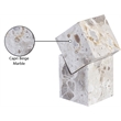 Meridian Furniture Quad Beige Marble Decorative Cube