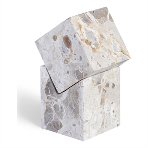 Meridian Furniture Quad Beige Marble Decorative Cube