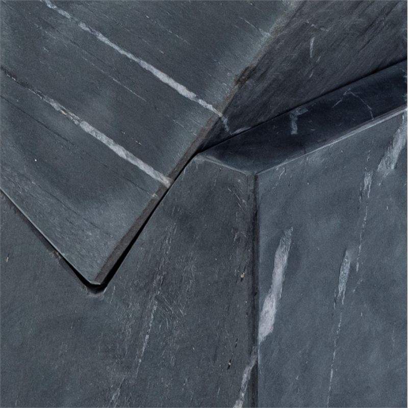 Meridian Furniture Quad Black Marble Decorative Cube