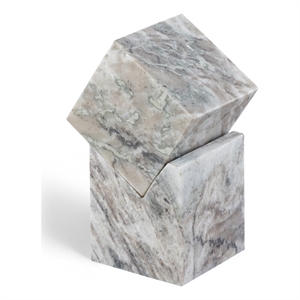 Meridian Furniture Quad Brown Marble Decorative Cube