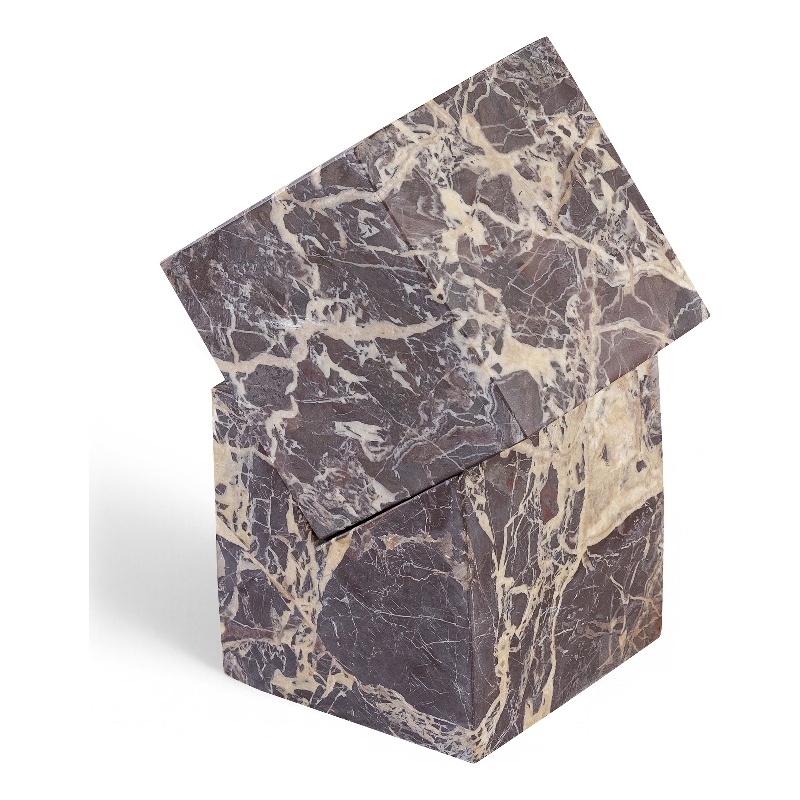 Meridian Furniture Quad Cherry Marble Decorative Cube