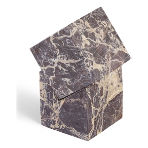 Meridian Furniture Quad Cherry Marble Decorative Cube