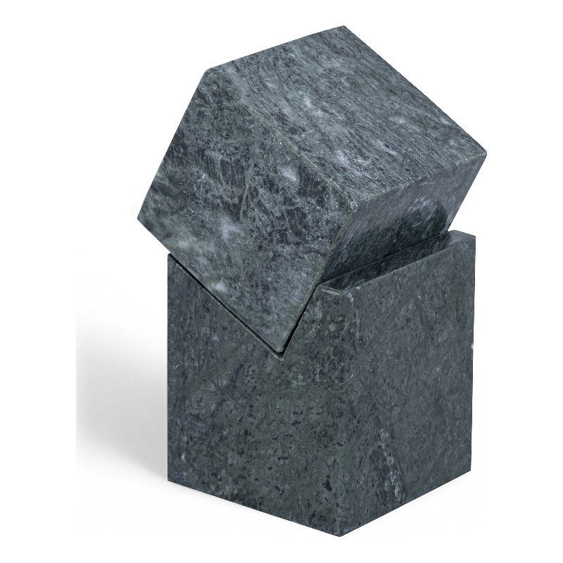 Meridian Furniture Quad Green Marble Decorative Cube