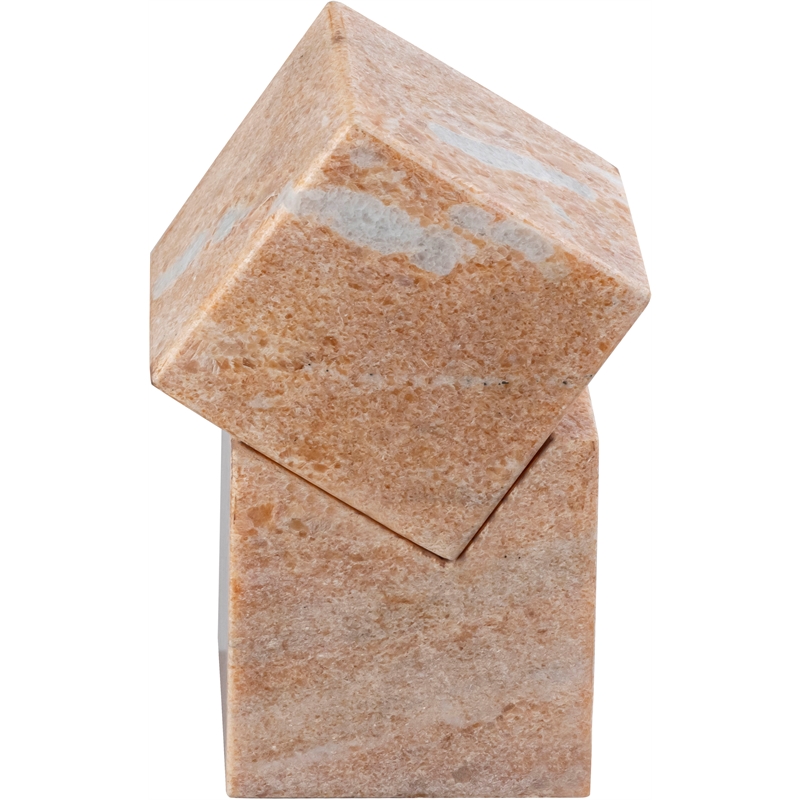 Meridian Furniture Quad Pink Marble Decorative Cube