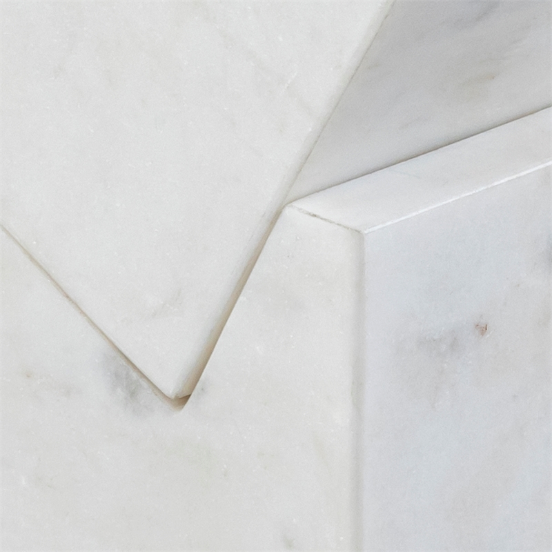 Meridian Furniture Quad White Marble Decorative Cube