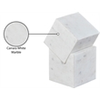 Meridian Furniture Quad White Marble Decorative Cube