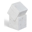 Meridian Furniture Quad White Marble Decorative Cube