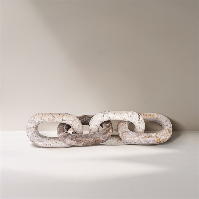 Meridian Furniture Lynx Beige Marble Decorative Chain Links