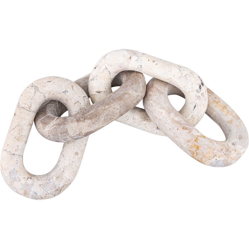 Meridian Furniture Lynx Beige Marble Decorative Chain Links