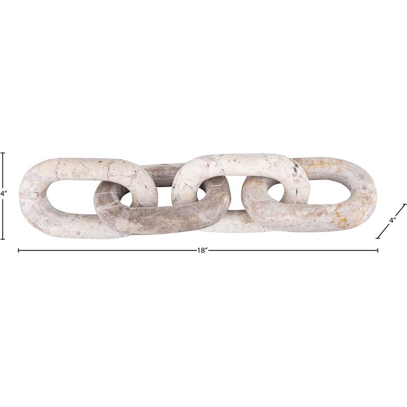 Meridian Furniture Lynx Beige Marble Decorative Chain Links