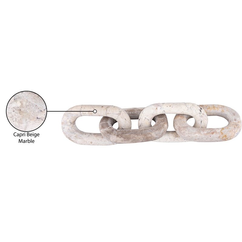 Meridian Furniture Lynx Beige Marble Decorative Chain Links