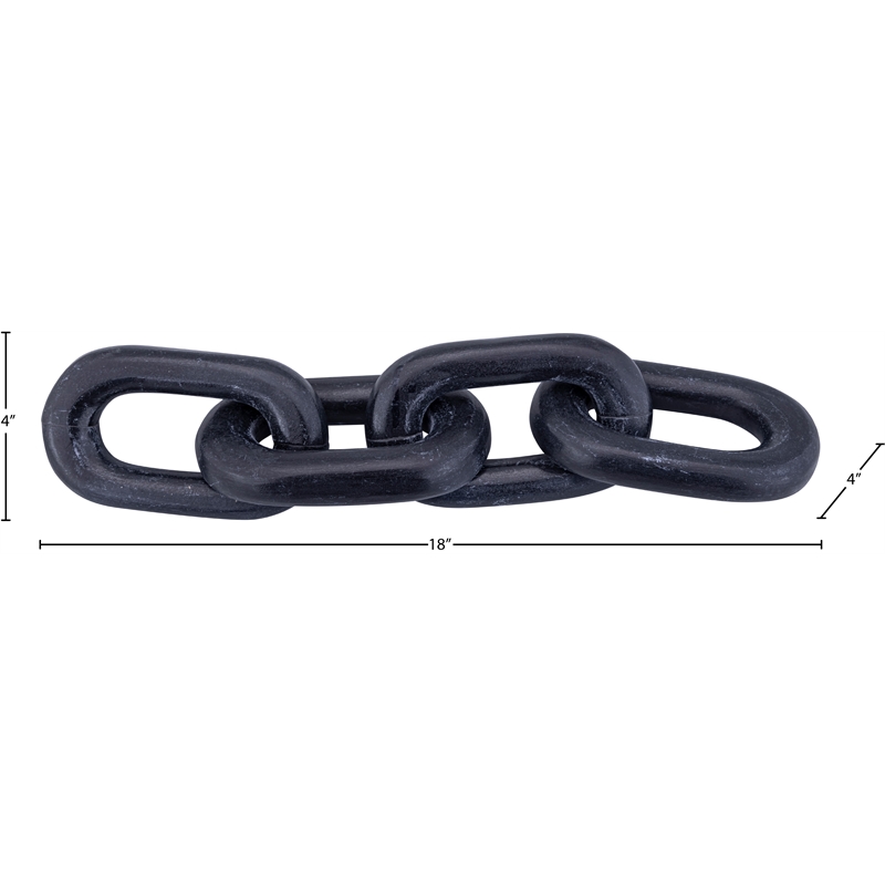 Meridian Furniture Lynx Black Marble Decorative Chain Links