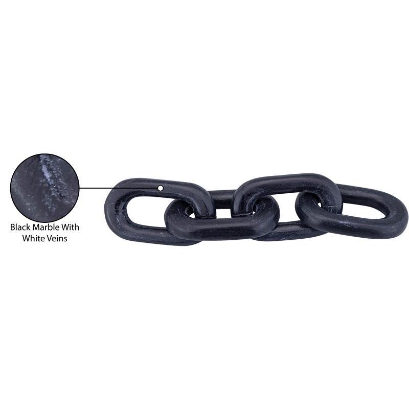 Meridian Furniture Lynx Black Marble Decorative Chain Links
