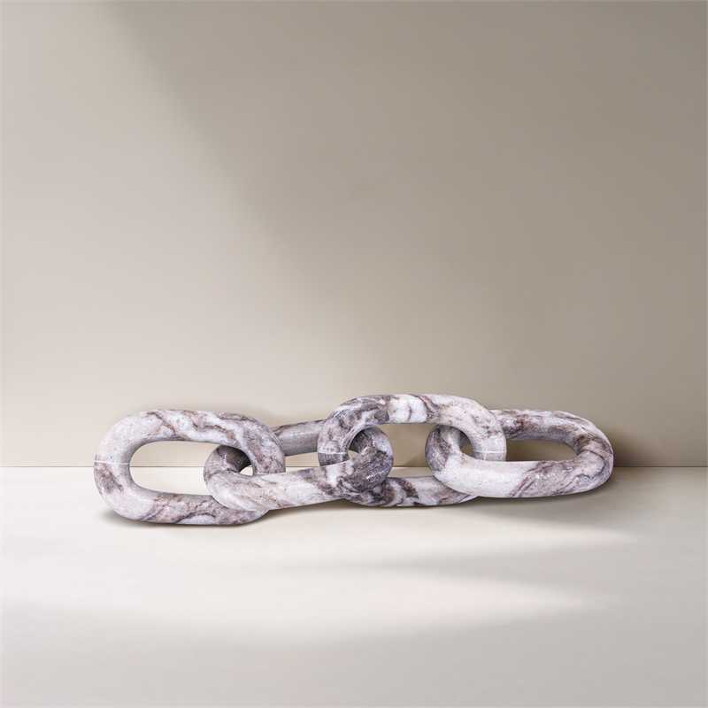 Meridian Furniture Lynx Brown Marble Decorative Chain Links