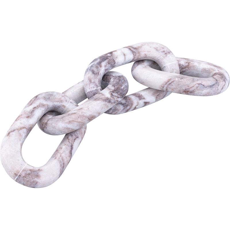 Meridian Furniture Lynx Brown Marble Decorative Chain Links