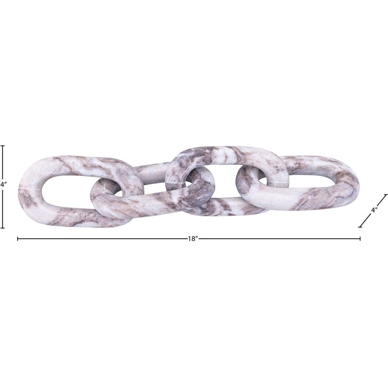 Meridian Furniture Lynx Brown Marble Decorative Chain Links
