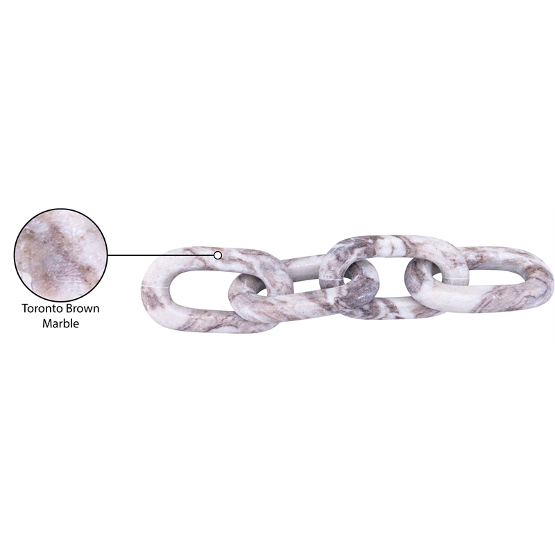 Meridian Furniture Lynx Brown Marble Decorative Chain Links
