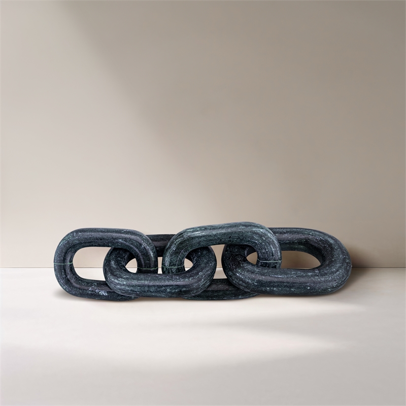 Meridian Furniture Lynx Green Marble Decorative Chain Links