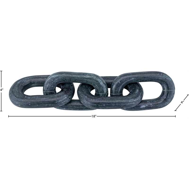 Meridian Furniture Lynx Green Marble Decorative Chain Links