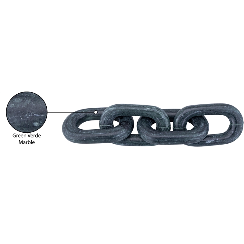 Meridian Furniture Lynx Green Marble Decorative Chain Links