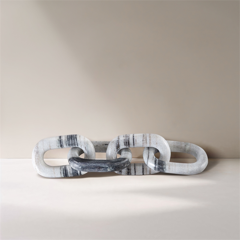 Meridian Furniture Lynx Panda Marble Decorative Chain Links