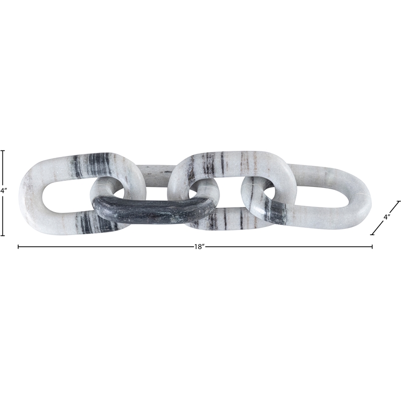 Meridian Furniture Lynx Panda Marble Decorative Chain Links