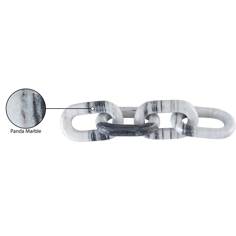 Meridian Furniture Lynx Panda Marble Decorative Chain Links