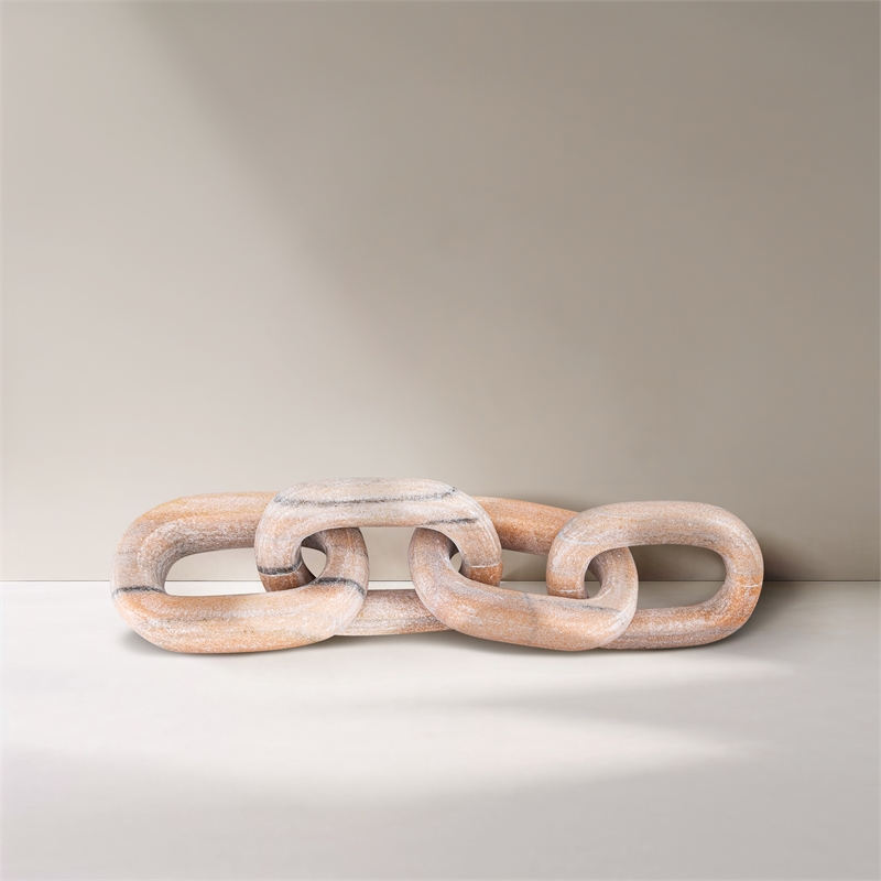 Meridian Furniture Lynx Pink Marble Decorative Chain Links