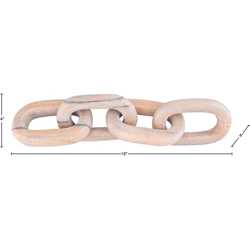 Meridian Furniture Lynx Pink Marble Decorative Chain Links