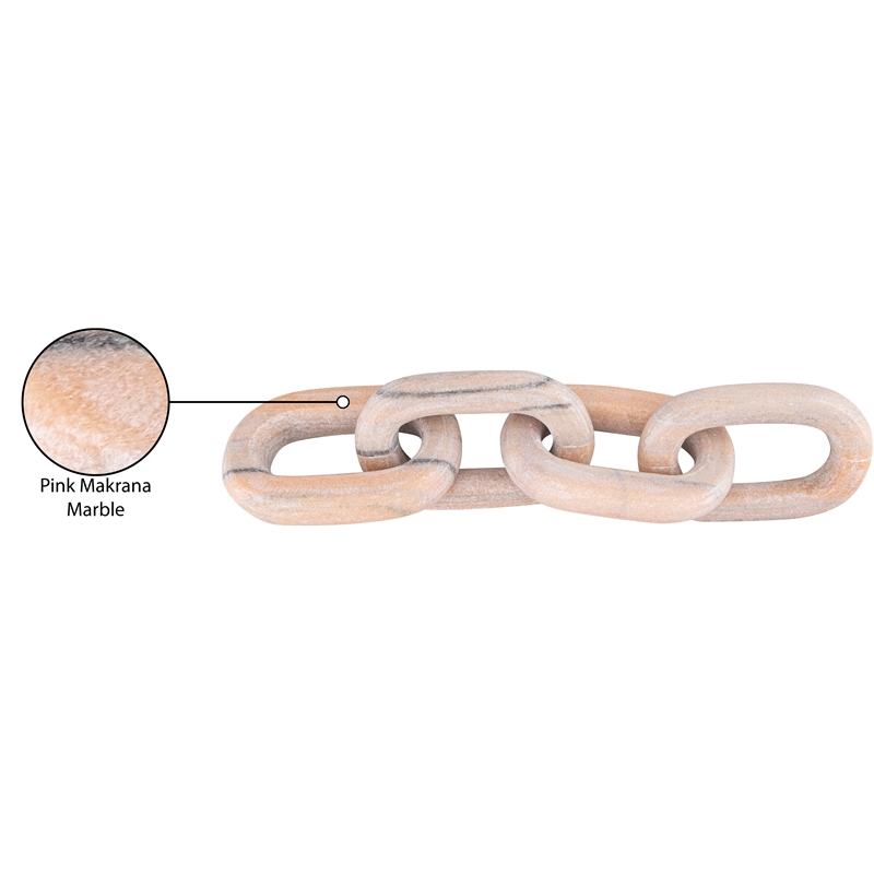 Meridian Furniture Lynx Pink Marble Decorative Chain Links