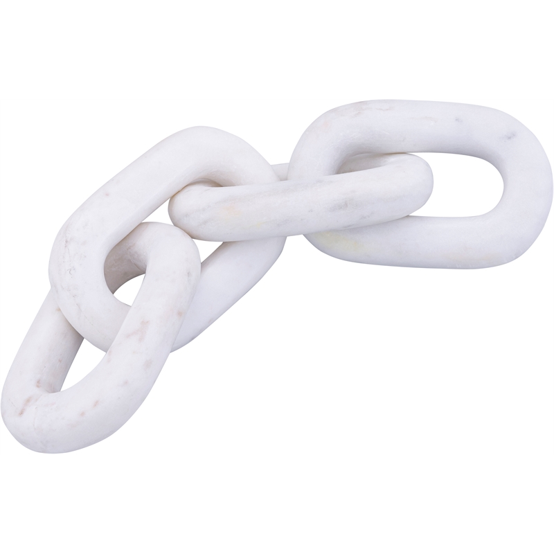 Meridian Furniture Lynx White Marble Decorative Chain Links