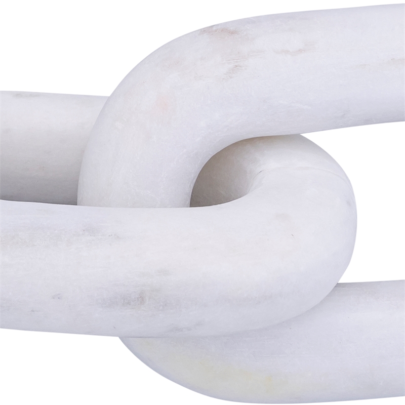 Meridian Furniture Lynx White Marble Decorative Chain Links