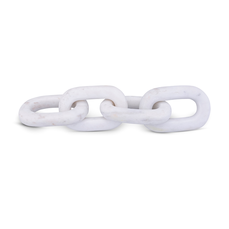 Meridian Furniture Lynx White Marble Decorative Chain Links