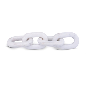 Meridian Furniture Lynx White Marble Decorative Chain Links